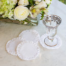 Round Ruffle Velvet Coaster Set (4)