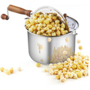 Classic 6-Quart Aluminum Stovetop Popcorn Maker with Hand Crank – Durable Popper Pot for Fresh Homemade Popcorn