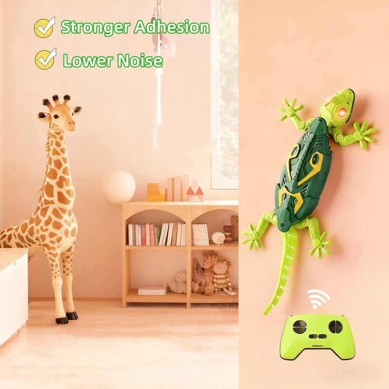 Rechargeable IR Wall Climbing Gecko Robot – Interactive Remote Control Toy for Kids & Pranks