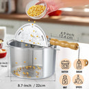 Classic 6-Quart Aluminum Stovetop Popcorn Maker with Hand Crank – Durable Popper Pot for Fresh Homemade Popcorn