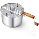 Classic 6-Quart Aluminum Stovetop Popcorn Maker with Hand Crank – Durable Popper Pot for Fresh Homemade Popcorn