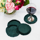 Round Ruffle Velvet Coaster Set (4)