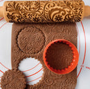Engraved Wooden Cookie Roller | Christmas & Holiday Baking Essential