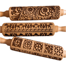 Engraved Wooden Cookie Roller | Christmas & Holiday Baking Essential