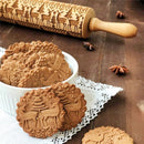 Engraved Wooden Cookie Roller | Christmas & Holiday Baking Essential