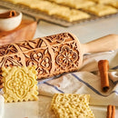 Engraved Wooden Cookie Roller | Christmas & Holiday Baking Essential