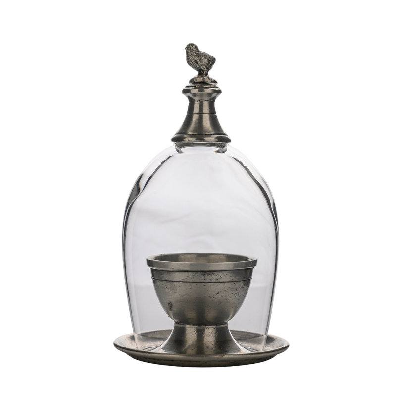 Egg Cup with Chick Glass Cloche - Website Exclusive