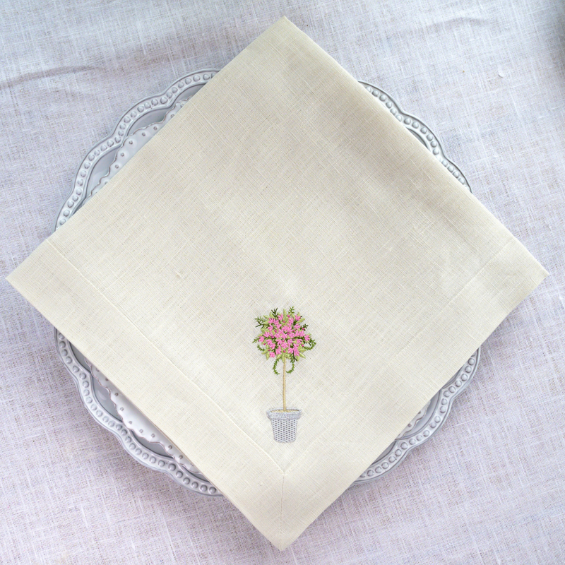 Pink Topiary Large Napkin