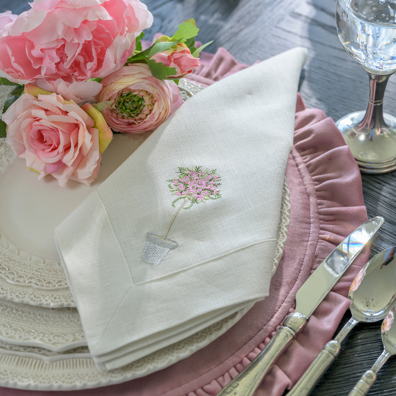 Pink Topiary Large Napkin