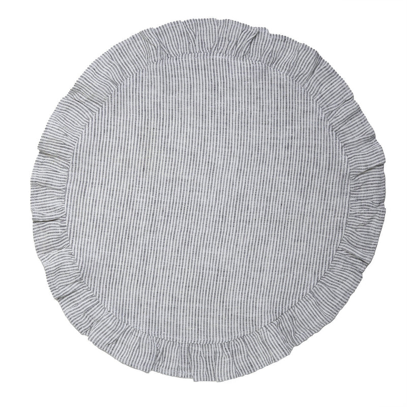 Round Ruffle Linen Placemat - Two Sizes