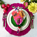 Round Ruffle Linen Placemat - Two Sizes