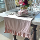 Velvet Table Runner with Ruffle