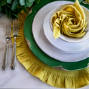 Round Ruffle Linen Placemat - Two Sizes