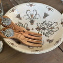 Artichoke Olive Wood Salad Server Set - New