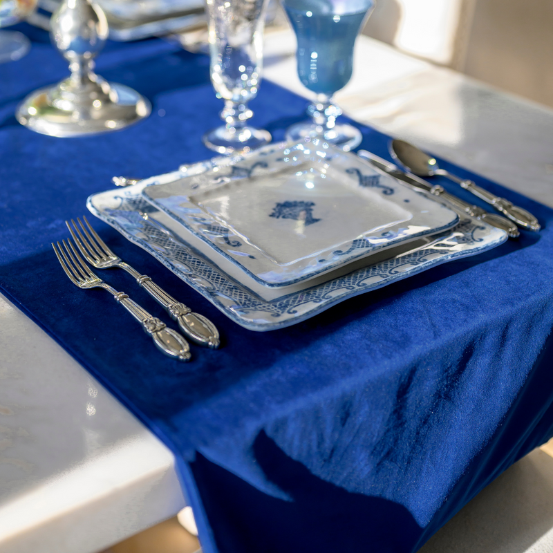 Velvet Table Runner with Ruffle