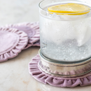 Round Ruffle Velvet Coaster Set (4)