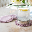 Round Ruffle Velvet Coaster Set (4)