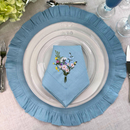 Round Ruffle Linen Placemat - Two Sizes