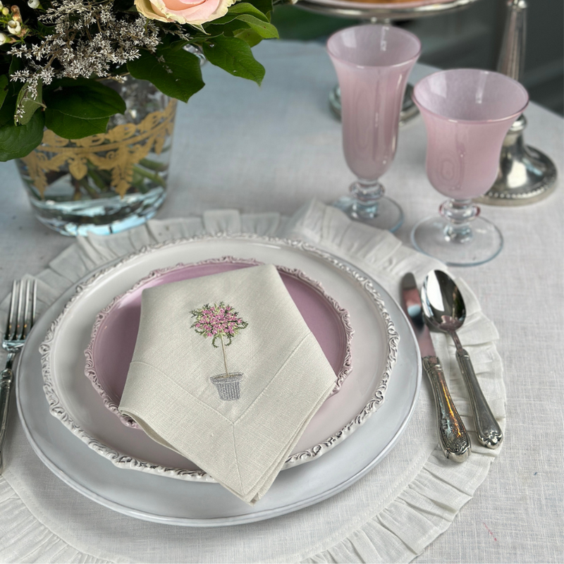 Pink Topiary Large Napkin