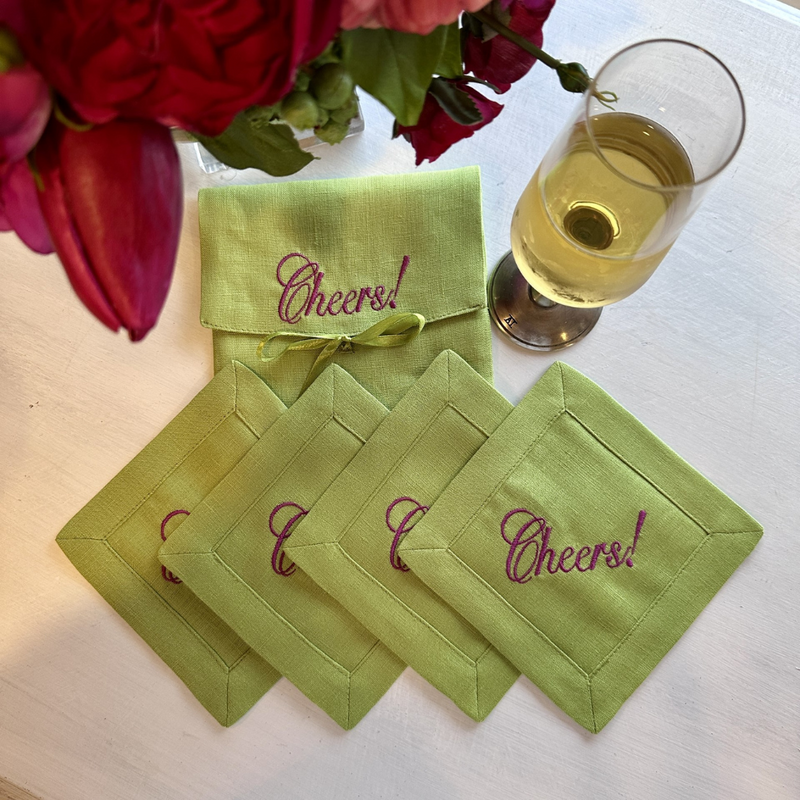 Cheers Linen Cocktail Napkin Set