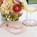 Round Ruffle Velvet Coaster Set (4)