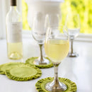 Round Ruffle Velvet Coaster Set (4)