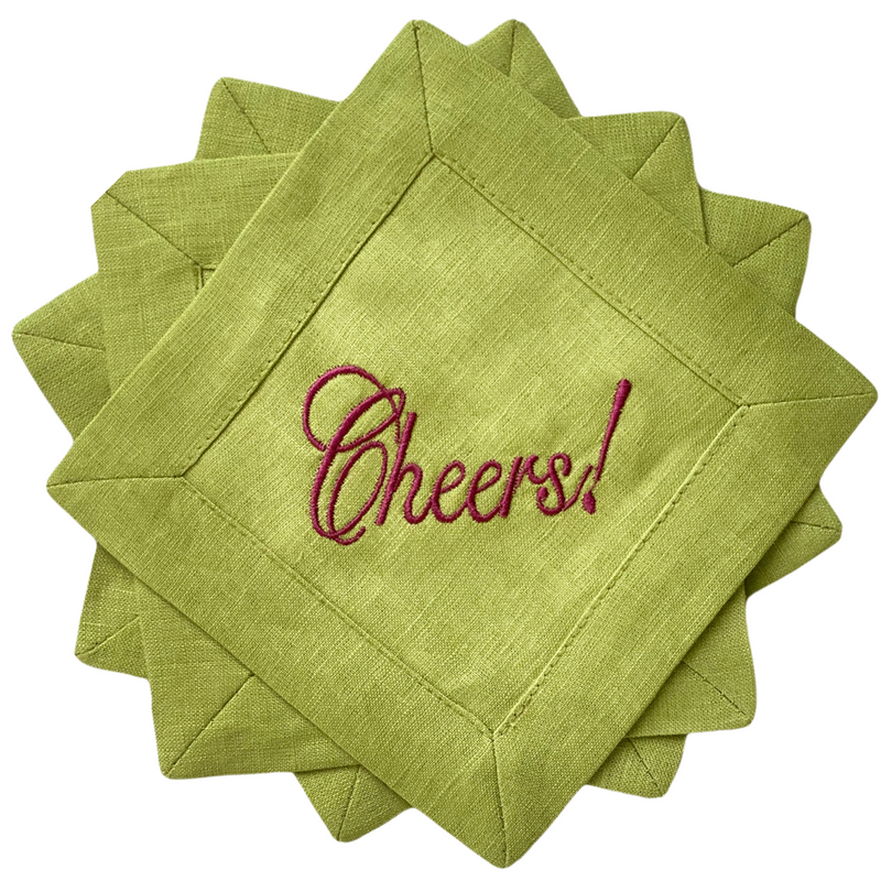 Cheers Linen Cocktail Napkin Set