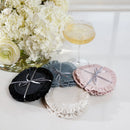 Round Ruffle Velvet Coaster Set (4)