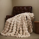 Chic Soft Bubble Plush Faux Fur Blanket | Ultra-Cozy Decorative Throw for Bed, Couch & Living Room | Lightweight, Warm & Washable for All-Season Comfort