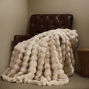 Chic Soft Bubble Plush Faux Fur Blanket | Ultra-Cozy Decorative Throw for Bed, Couch & Living Room | Lightweight, Warm & Washable for All-Season Comfort