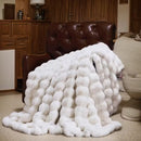 Chic Soft Bubble Plush Faux Fur Blanket | Ultra-Cozy Decorative Throw for Bed, Couch & Living Room | Lightweight, Warm & Washable for All-Season Comfort
