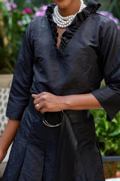 Darcy Black Taffeta Top - New