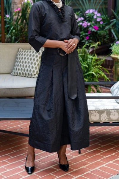 Darcy Black Taffeta Top - New