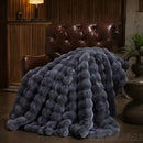 Chic Soft Bubble Plush Faux Fur Blanket | Ultra-Cozy Decorative Throw for Bed, Couch & Living Room | Lightweight, Warm & Washable for All-Season Comfort