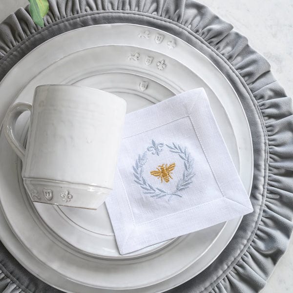 Italian Bee Linen Cocktail Napkin Set
